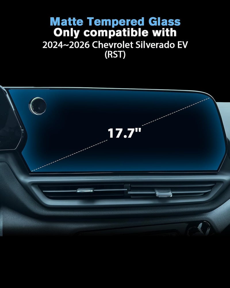 WEIPIN For Matte Anti Glare Tempered Glass 2024 2025 2026 Chevrolet Silverado EV 17.7 Inch Touchscreen Screen Protector - Silverado EV (RST) Accessories - Image 2